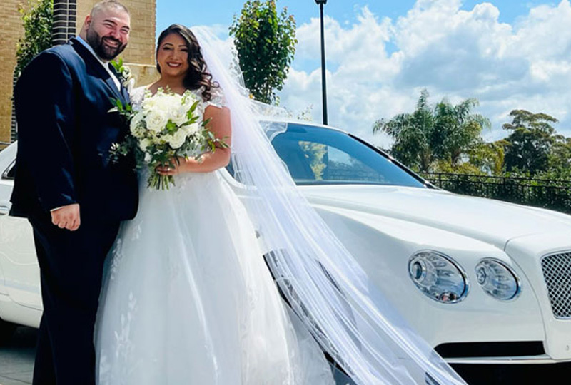 White Bentley Flying Spur Sedan